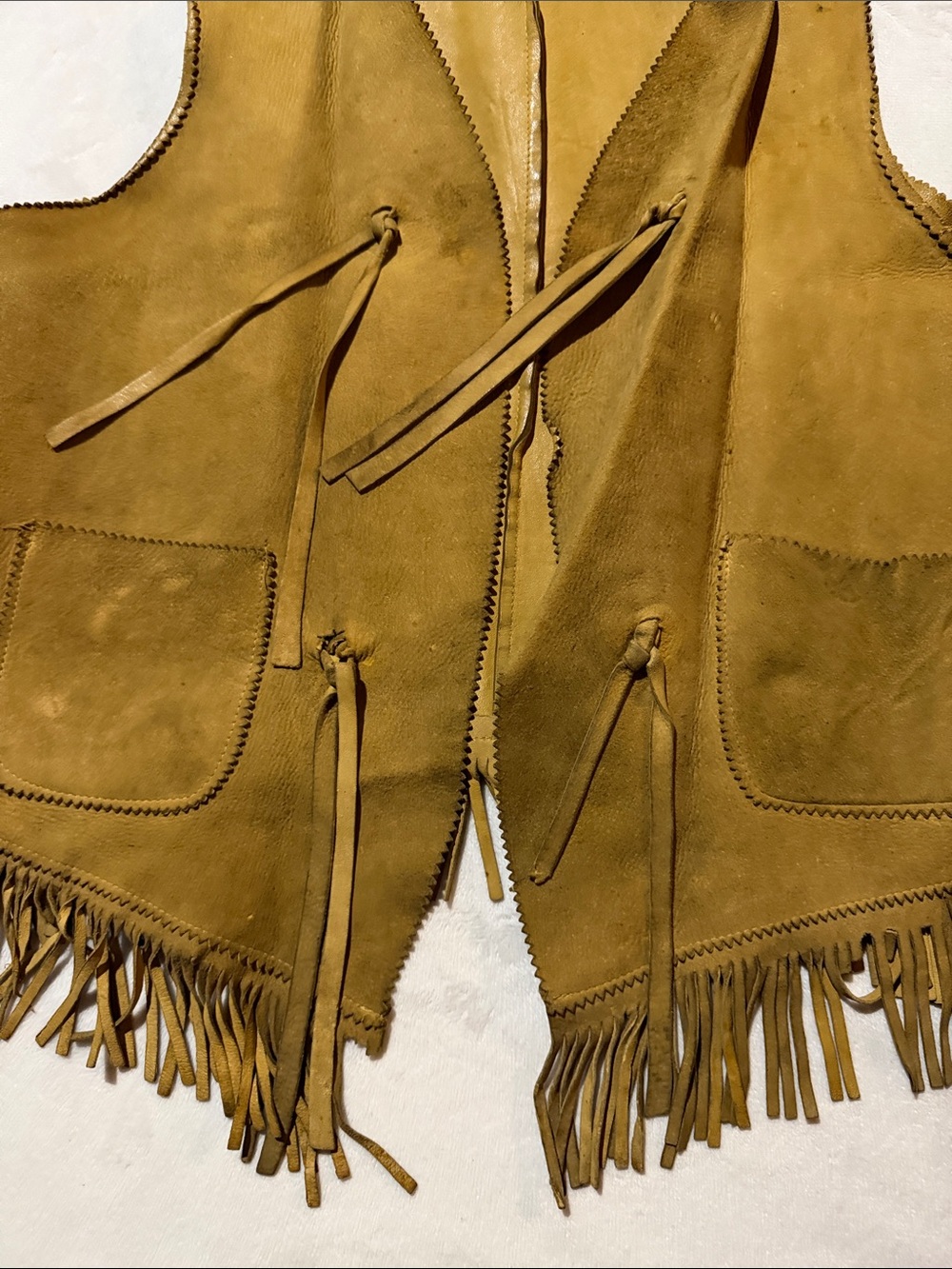 Real western vintage leather vest cowgirl - Picture 2 of 3